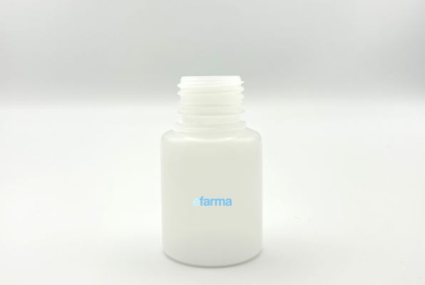 Botella de polietileno 60ml cuello Pilfer 28 color natural