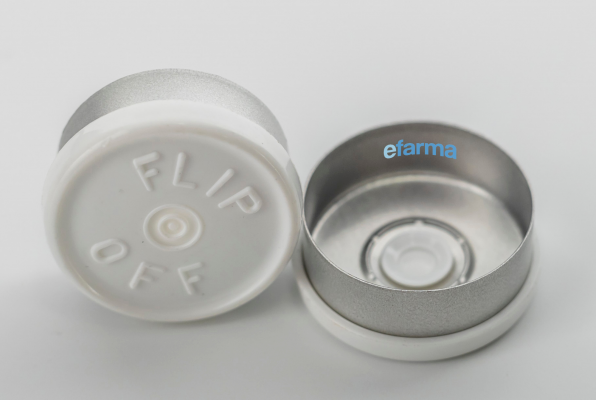 Capsula de aluminio flip off color blanco