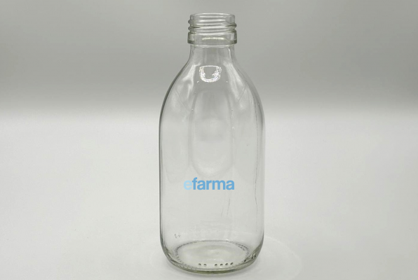 Frasco de vidrio 250ml boca Pilfer 28 color transparente