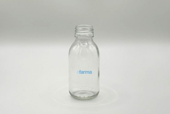 Frasco de vidrio 100ml pilfer 28 color transparente
